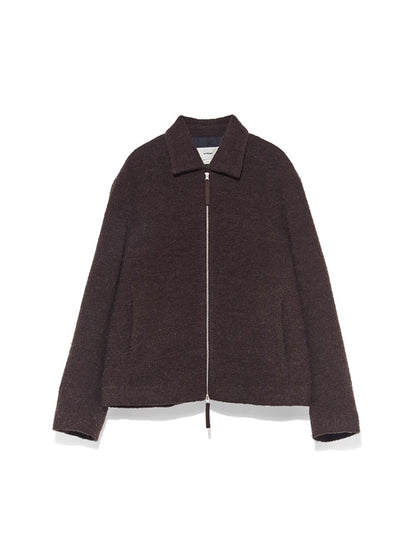 Black &amp; Red-Brown Wool Collar Jacket