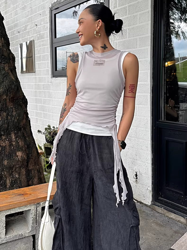 Relaxed TENCEL™ Wide-Leg Utility Pants