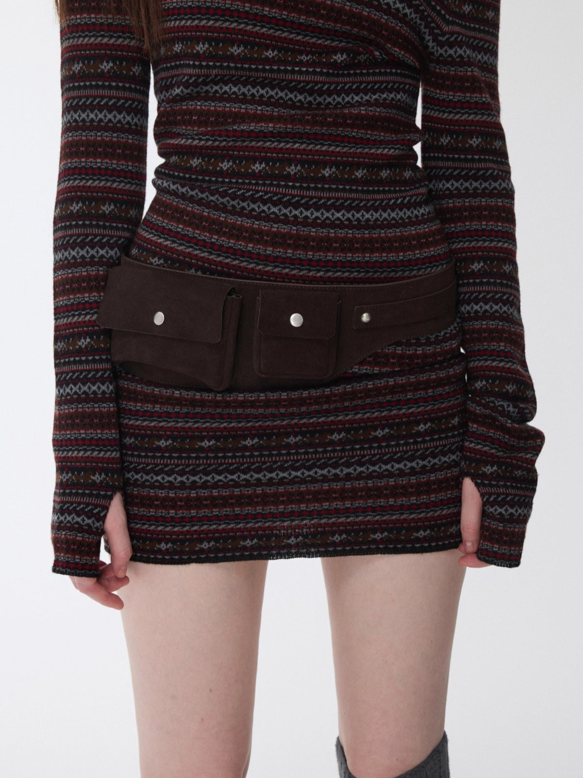 Vintage Suede Multi-Pocket Utility Waist Bag