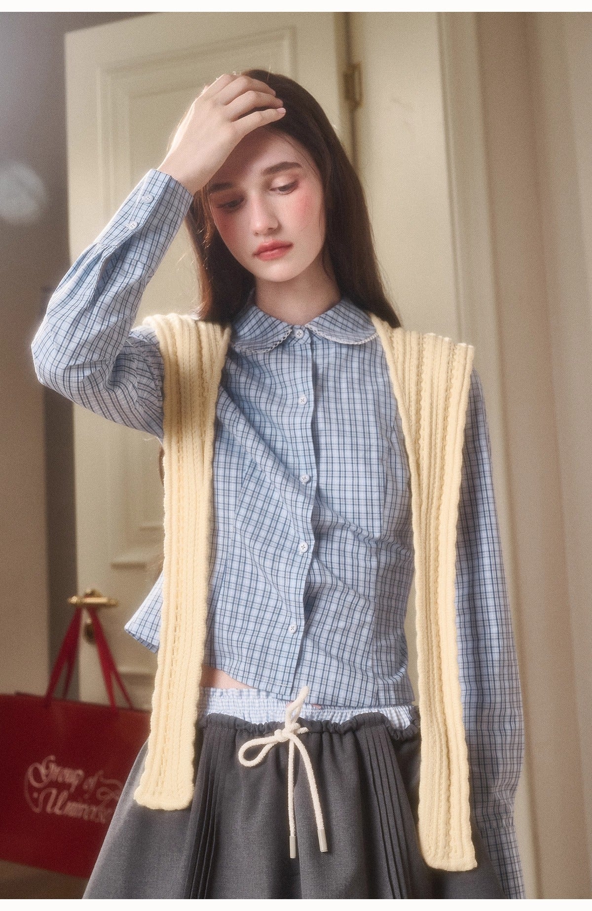 Cosagach Cloud Plaid Cotton Shirt