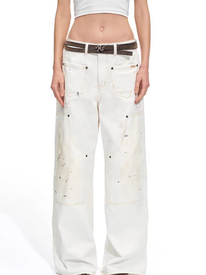 Polar Washed Twill Wide-Leg Jeans