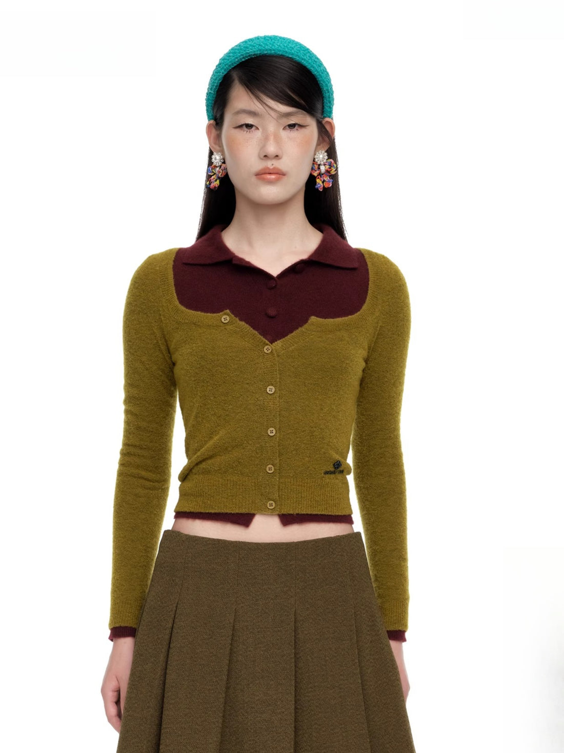 Round-Neck Fitted Wool-Blend Knit Cardigans