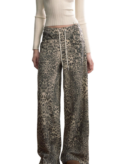 Contrast Waistband Straight-Leg Cotton Sweatpants