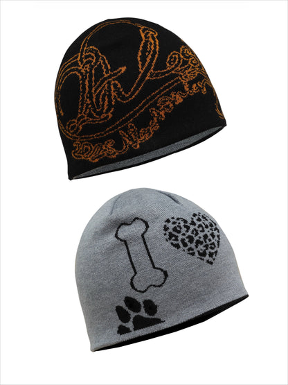 Dual-Tone Reversible Wool Knit Beanie