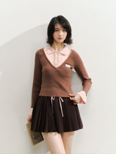 Brown & Navy College Pleated Skirt - CHINASQUAD