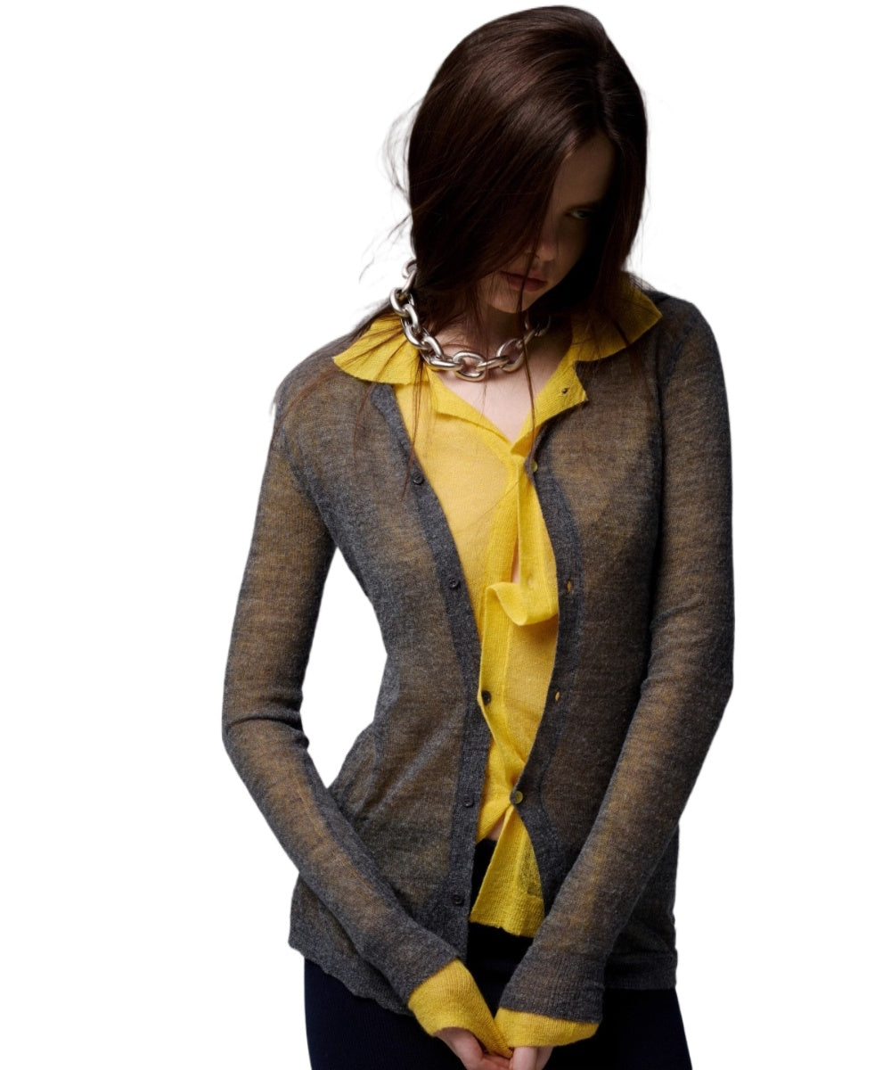Semi-Sheer Slim Fit Cardigan