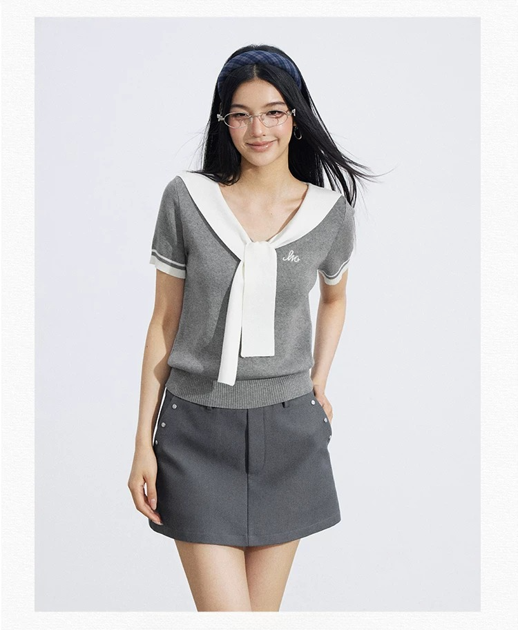 Lyocell Soft-Touch Layered Scarf Knit Top
