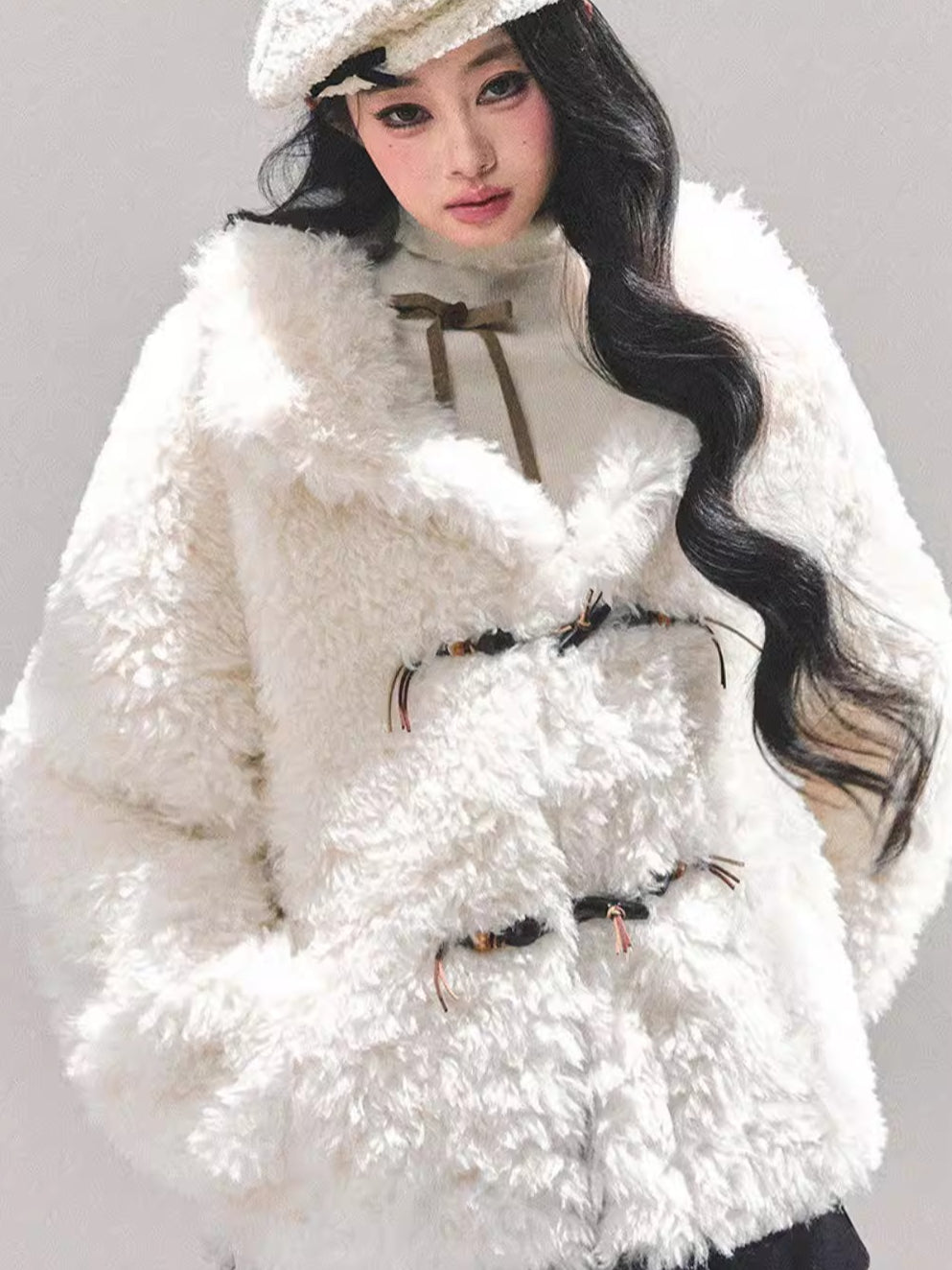 Shearling-Style Faux Fur Winter Jacket