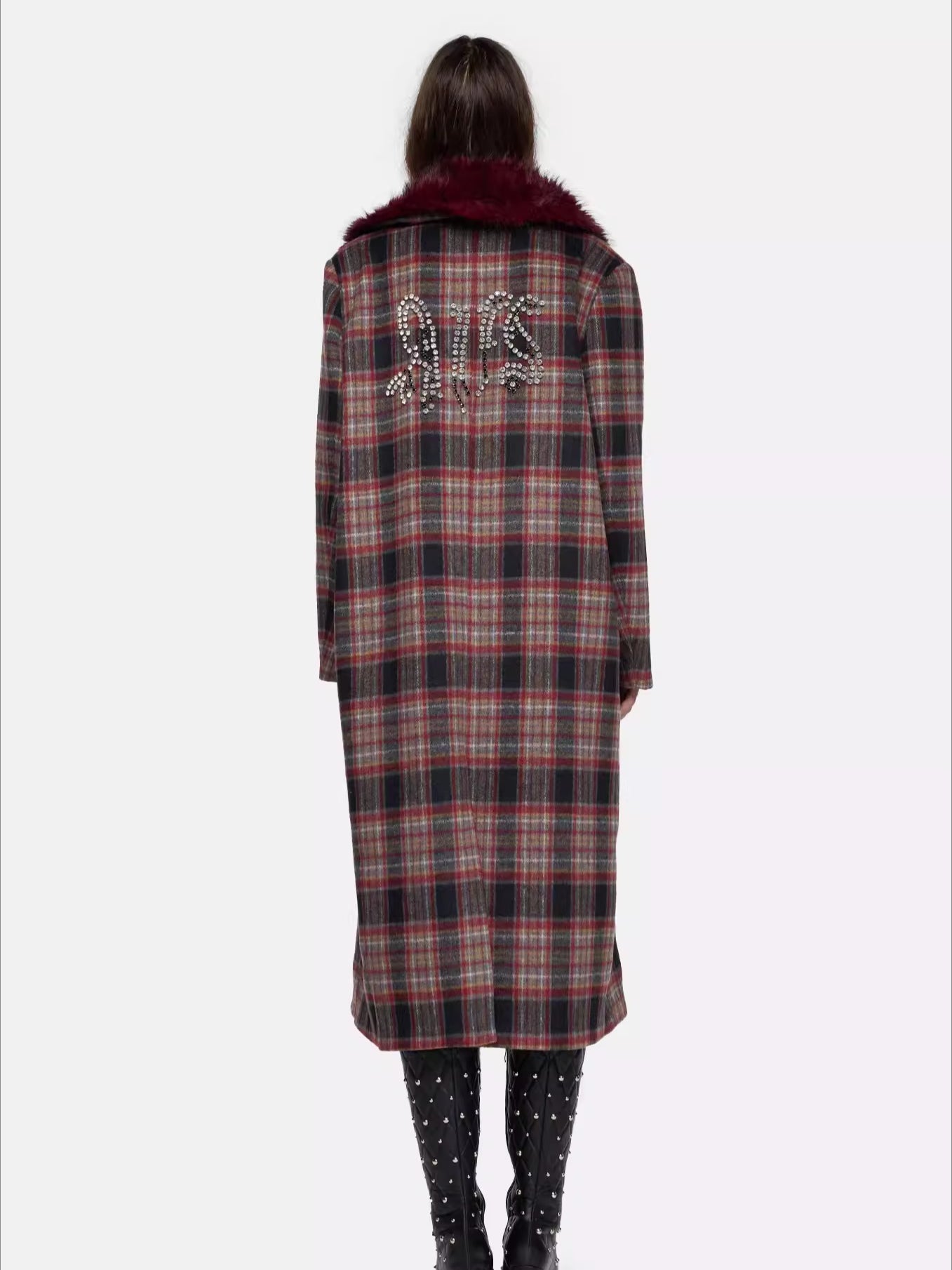 Detachable Fur Collar Wool-Blend Coat