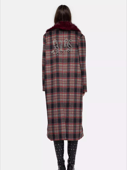 Detachable Fur Collar Wool-Blend Coat