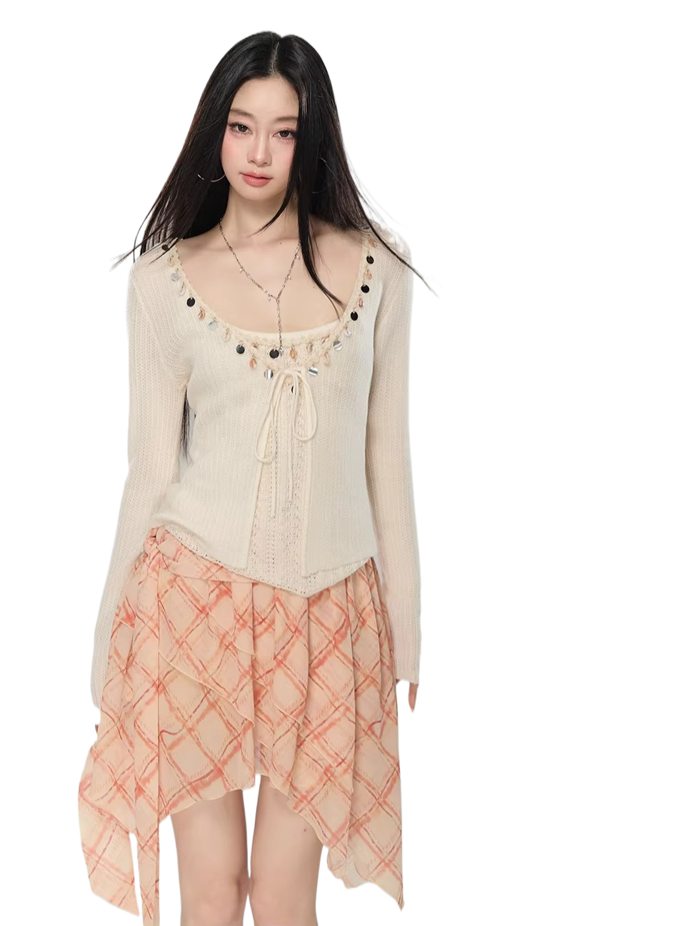 Embellished Knit Cardigan &amp; Camisole Set