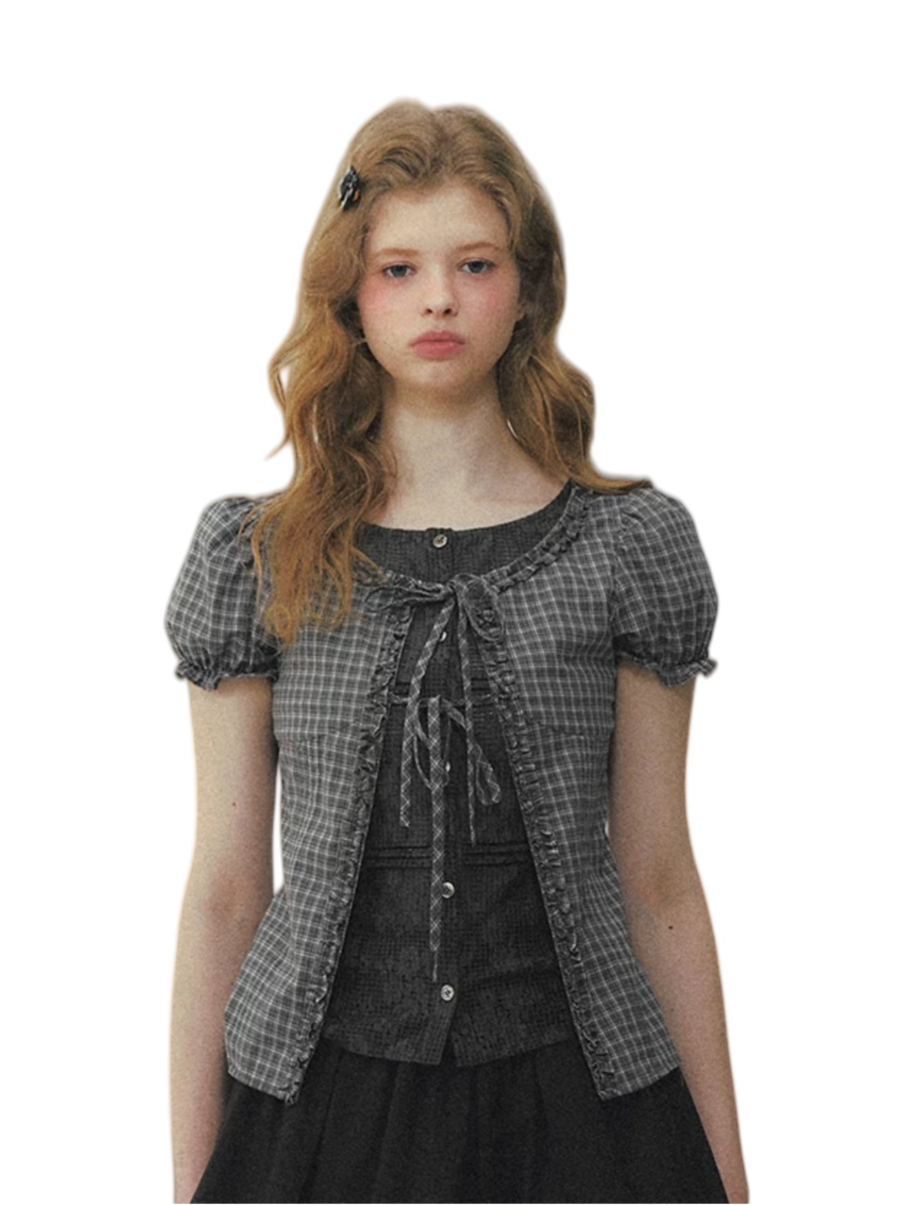Preppy Layered Plaid Fitted Shirt