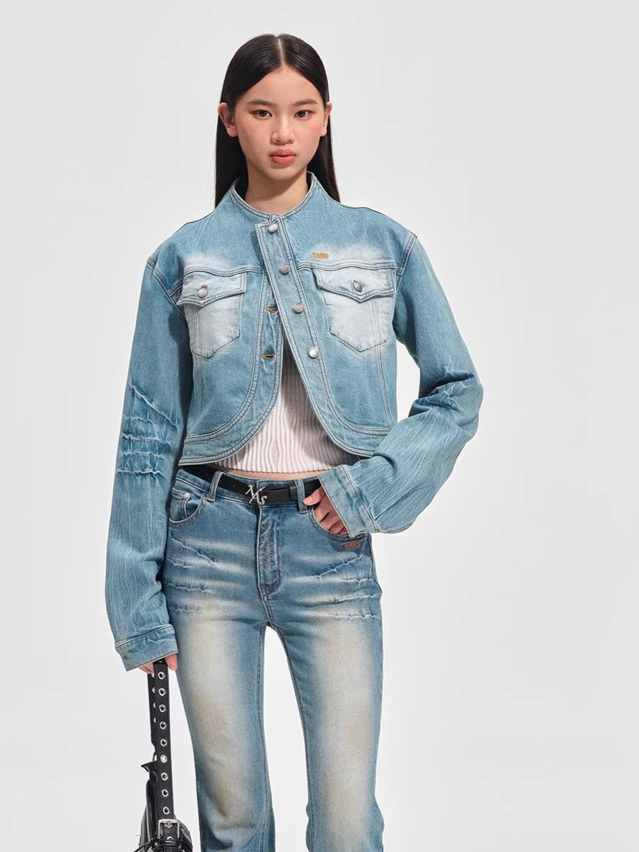 Washed Twill Denim Jacket