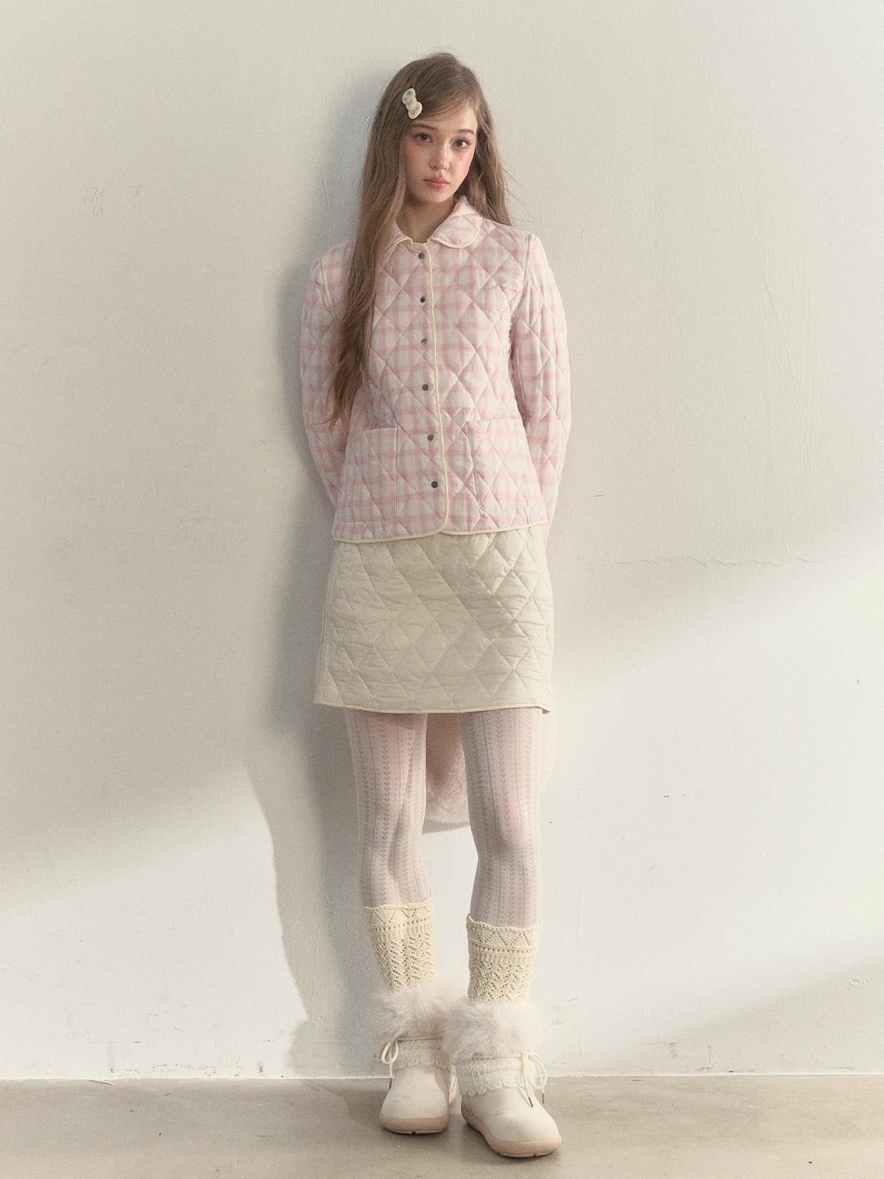 Reversible Quilted Doll Collar Jacket &amp; Skirt Set