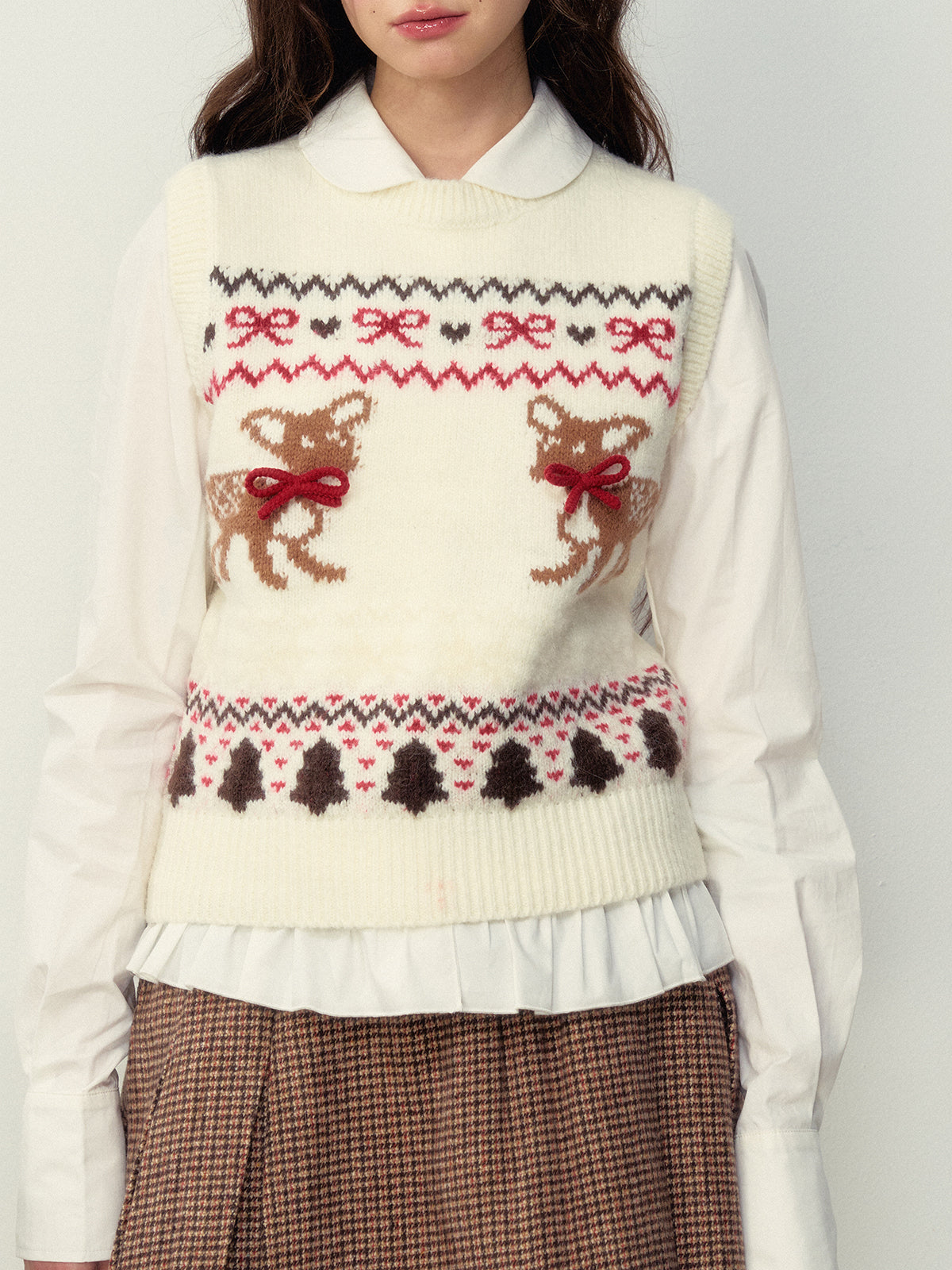 Fair Isle Deer Knit Tank Top