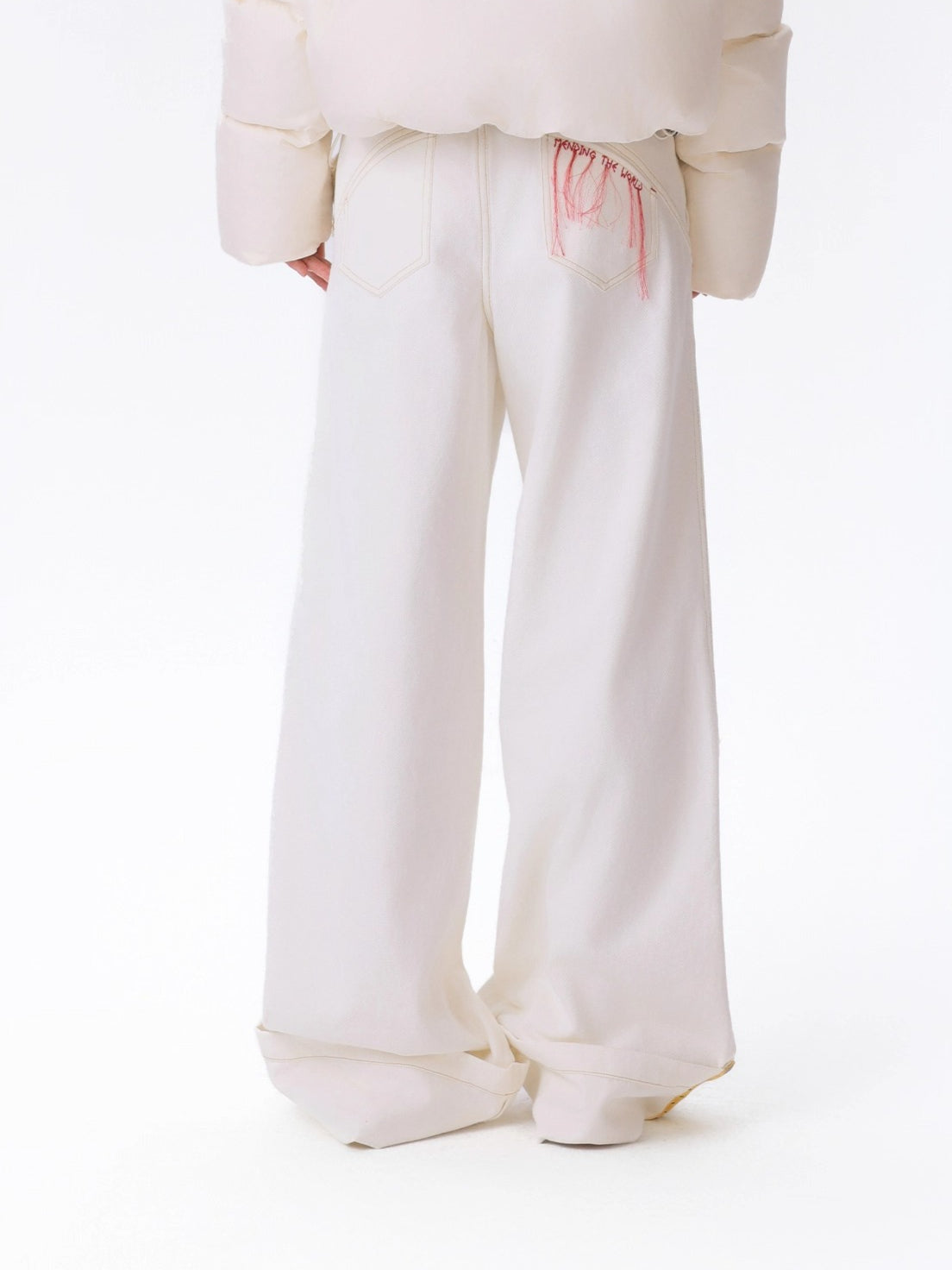 Tailor Bear Wide-Leg Denim Trousers