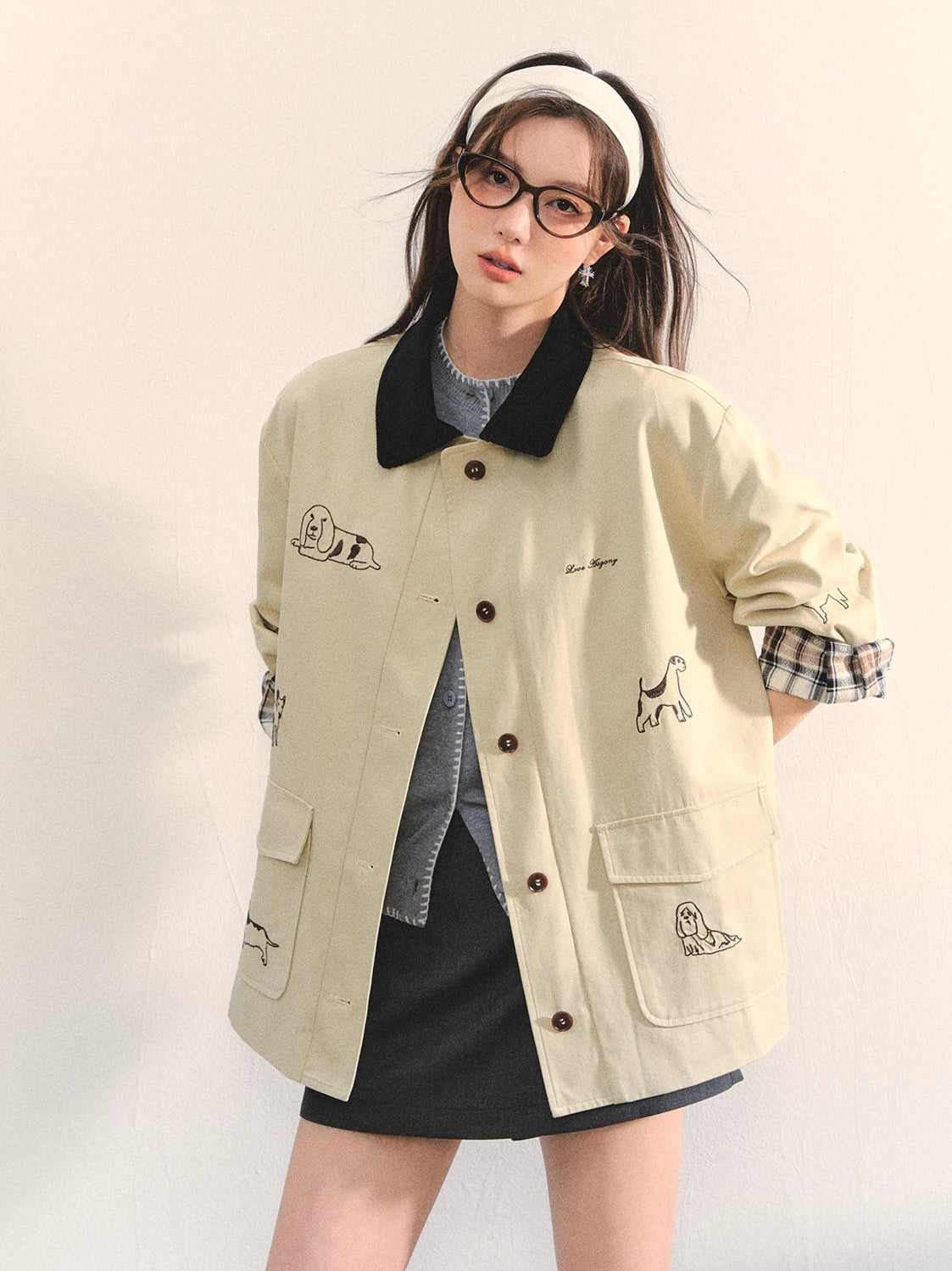 Barn Style Puppy Embroidery Jacket