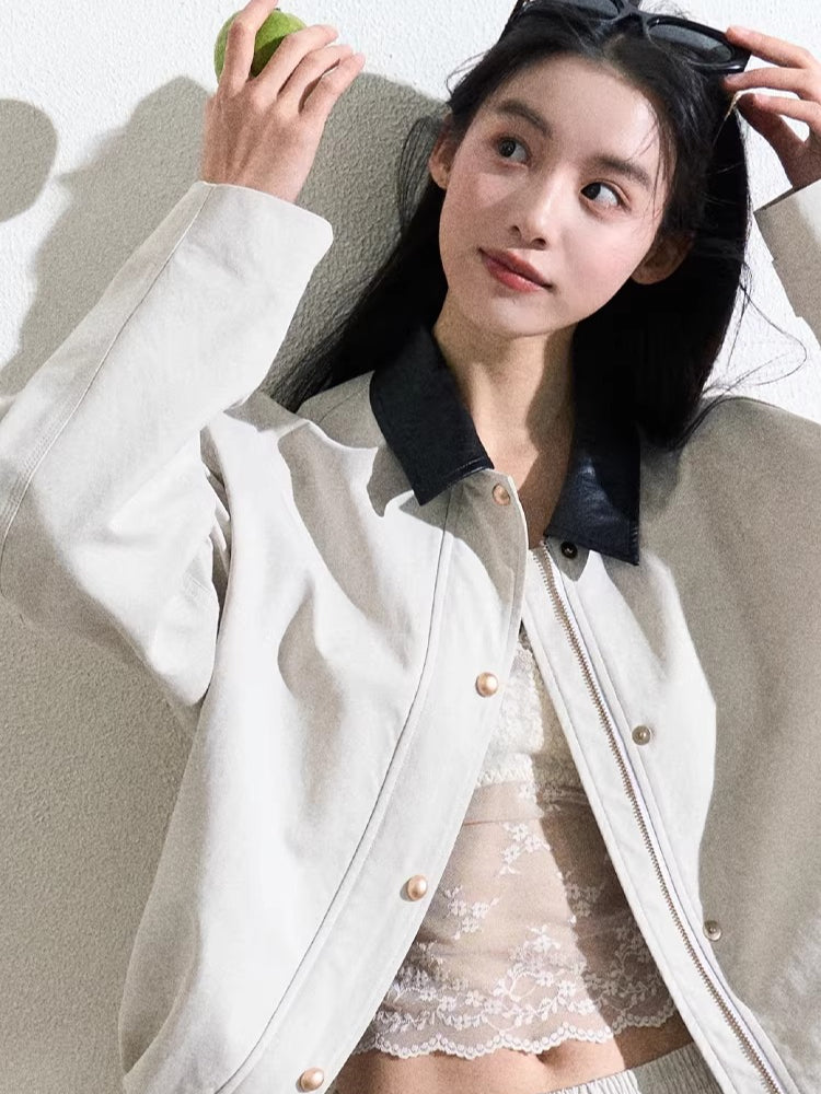 Vintage Intellectual-Style Relaxed Short Jacket