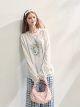 Lace Panel Animal Print Long-Sleeve Tee - CHINASQUAD