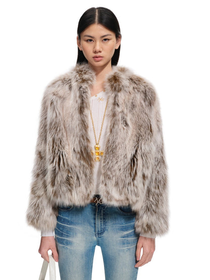 Fox Fur Stand-Collar Jacket