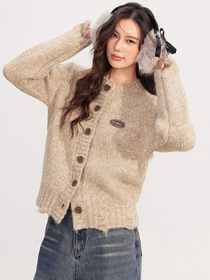 Chunky-Knit Wool-Blend Winter Cardigan