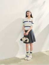 Fake Two-piece Printed Belted Pleated Skirt - CHINASQUAD