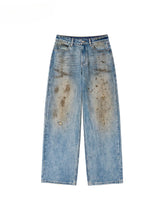 Heavy-Duty Distressed Wide-Leg Jeans - CHINASQUAD