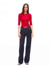 Contrast-Trimmed Mid-sleeve T-shirt - CHINASQUAD