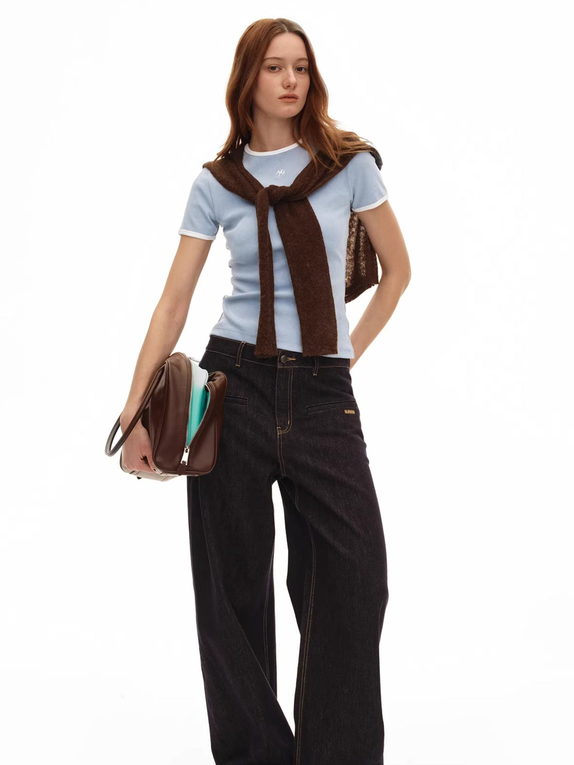 Contrast Trim Heavyweight Fitted T-Shirt