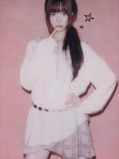 Deconstructed Patchwork Waist-Cinched Shirt Dress