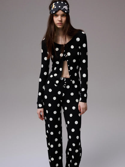 Color-Block Polka Dot Lace Lingerie