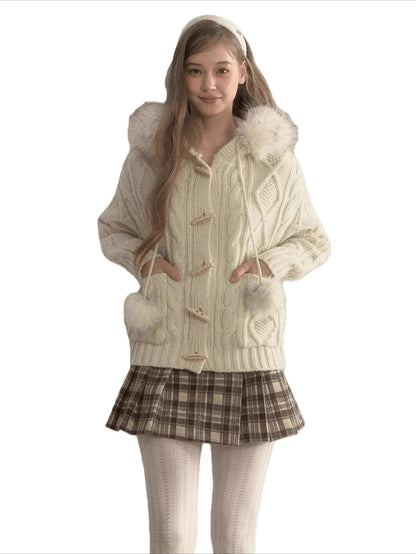 Textured Cable-Knit Wool Sweater