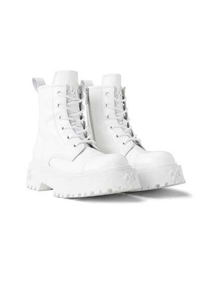 Porcelain-Gloss Platform Martin Boots - CHINASQUAD
