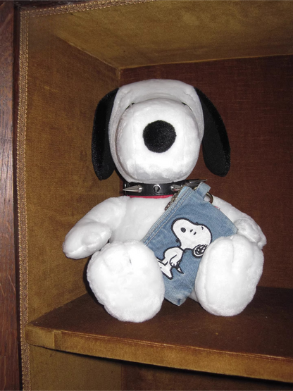 Snoopy Embroidered Denim Mini Coin Pouch