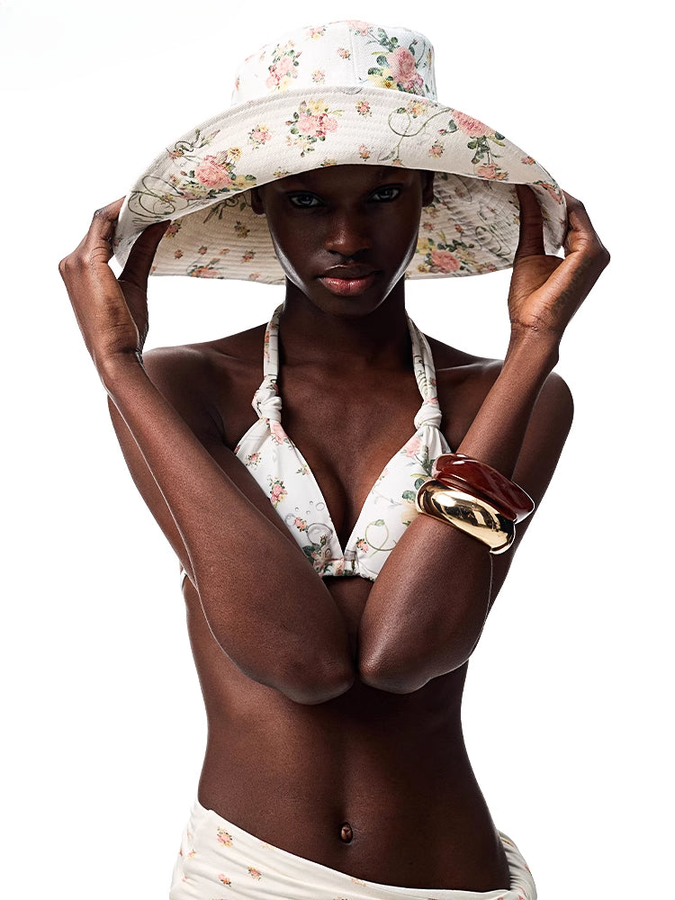 Floral-Printed Sun Hat
