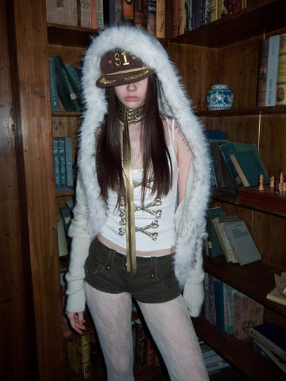 Crystal Bone U-Neck Cropped Camisole