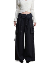 Folded Waist Three-Dimensional Pocket Casual Pants - CHINASQUAD