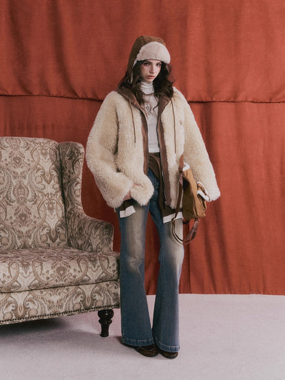 Faux Shearling Patchwork Oversized Jacket