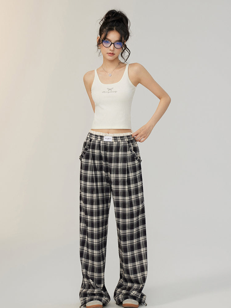 Fake Two-piece Lace Wide-leg Pants