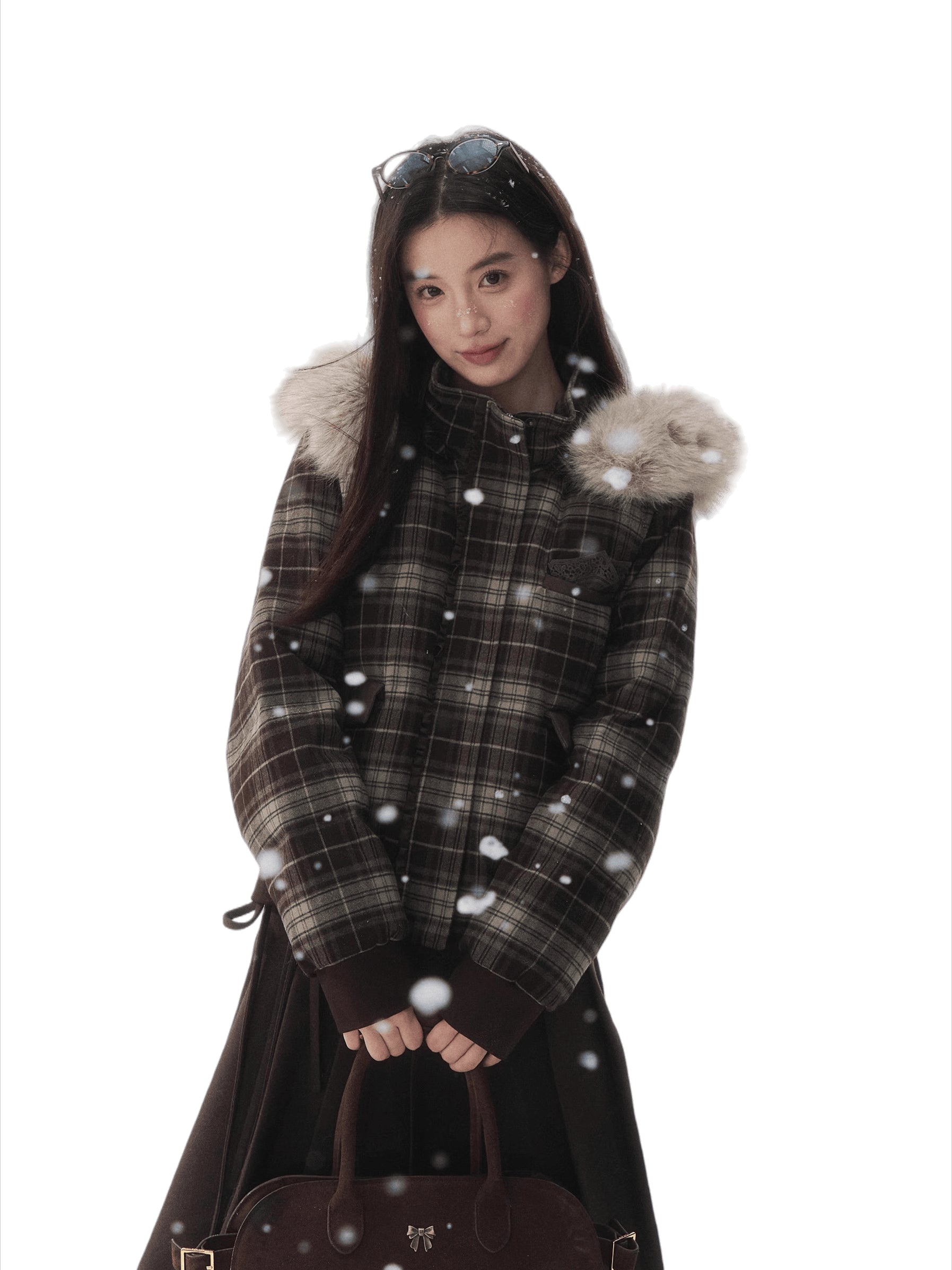 White Fur-Collar Duck Down Jacket