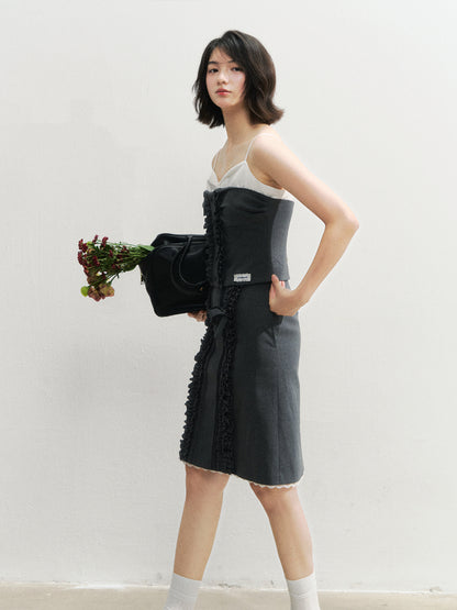 Miu-Style Lace Trimmed Tank Top &amp; Skirt Set - CHINASQUAD