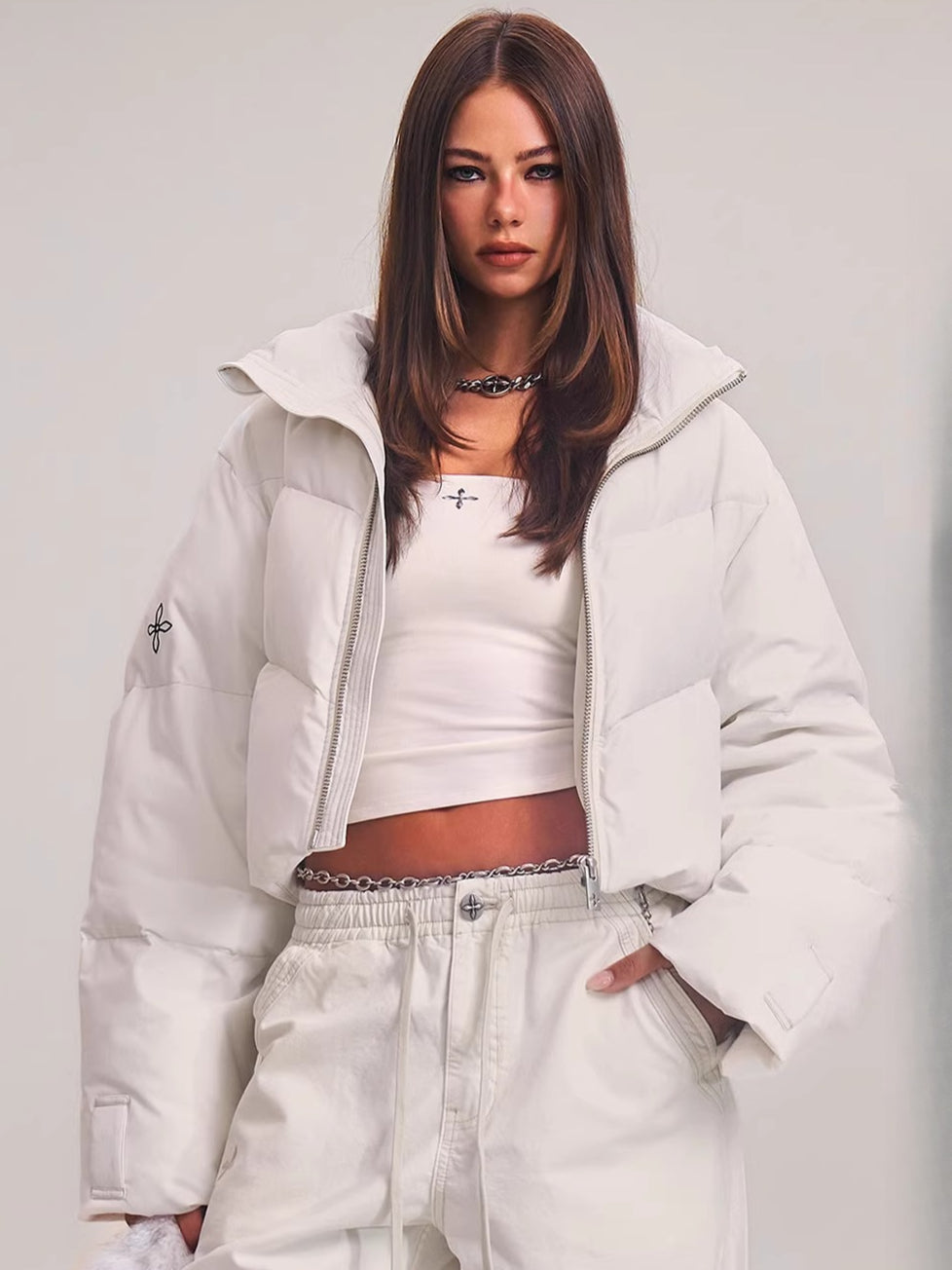 Desert Cross Cropped Down Jacket