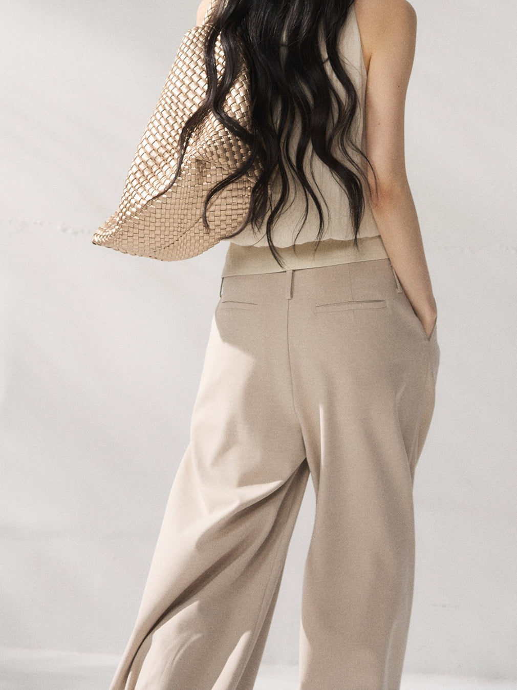 High-Waisted Relaxed Wide-Leg Trousers