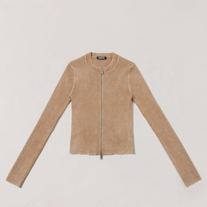 Wild Retro Zipper Knit Cardigan