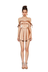 Gold Bondage A-line Mini Dress - CHINASQUAD