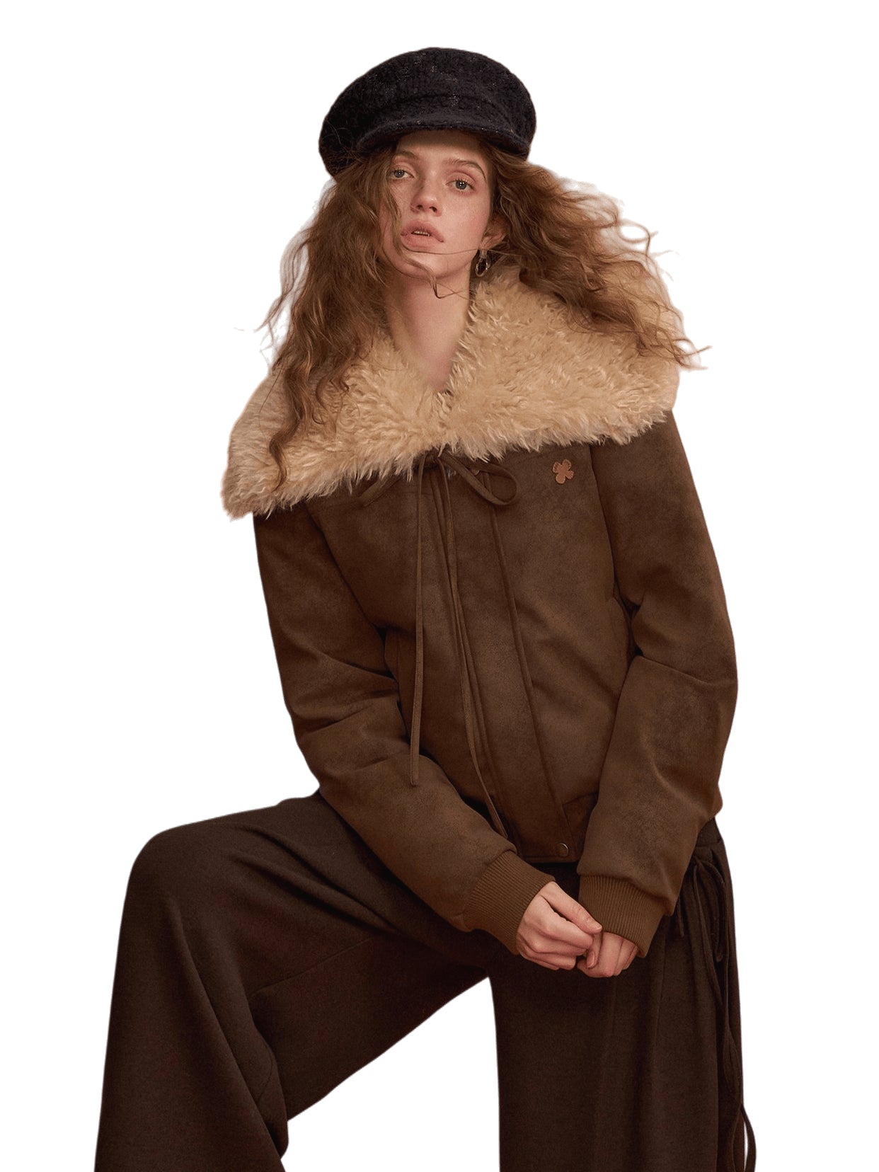 Sailor Faux Leather Down Jacket