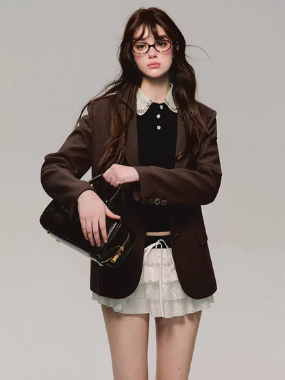 Embroidered Tiered Puff Mini Skirt