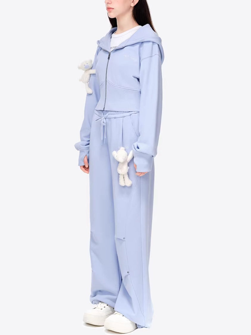 Panel-Structured Wide-Leg Lounge Pants