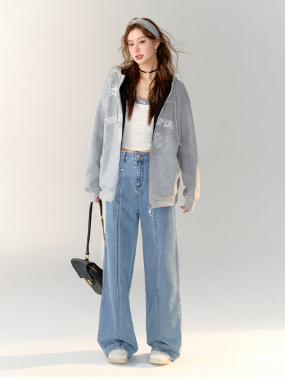 Line Divider Straight-leg Jeans