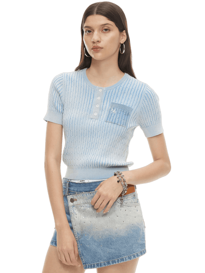 Academy Henley Contrast Tee